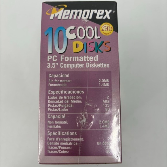 Memorex Cool Disks 10 Pack PC Formatted 3.5" Computer Diskettes File Box NEW - Picture 2 of 7